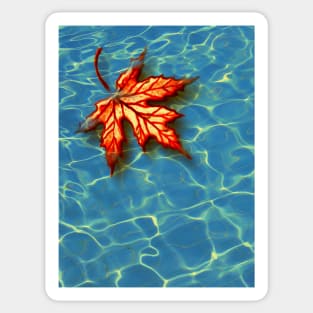 Wet Maple Leaf Sticker